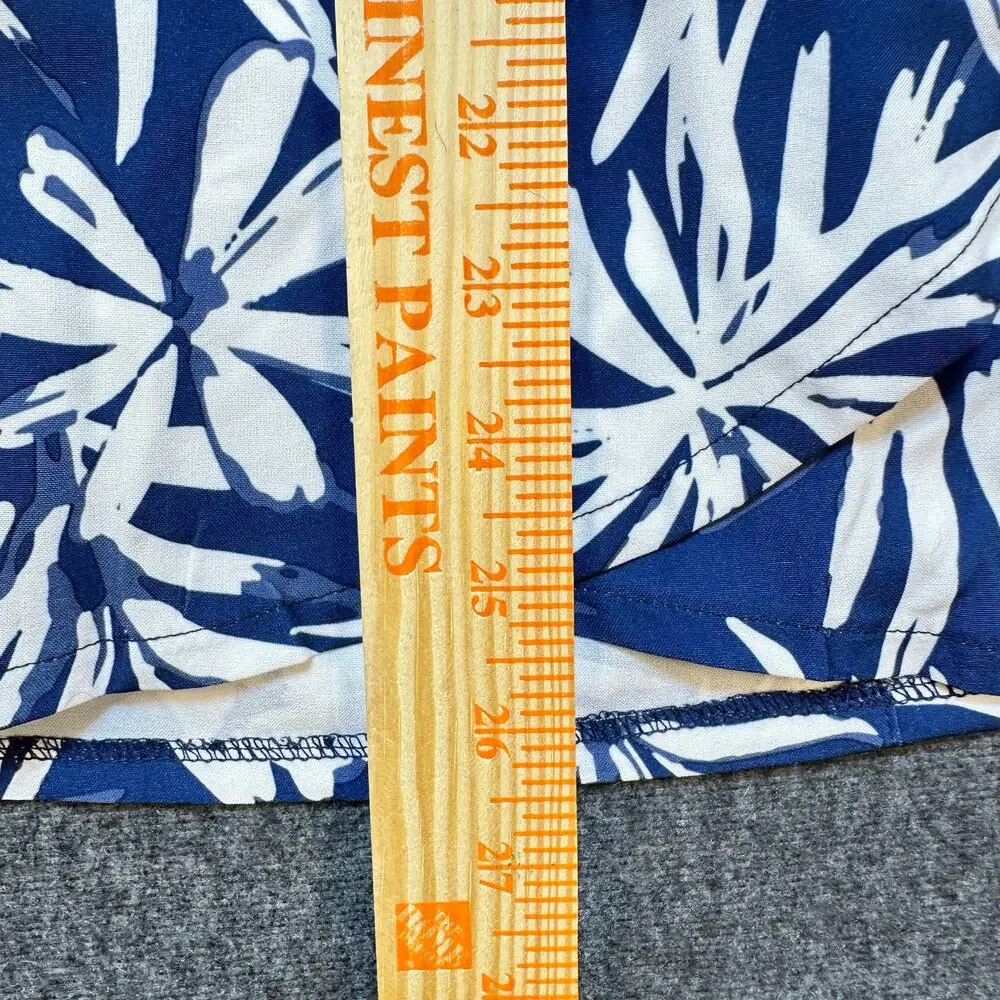 RipSkirt Hawaii Navy White Floral Wrap Skirt Women Sz XXL Knee Length 3 EUC - Picture 5 of 8